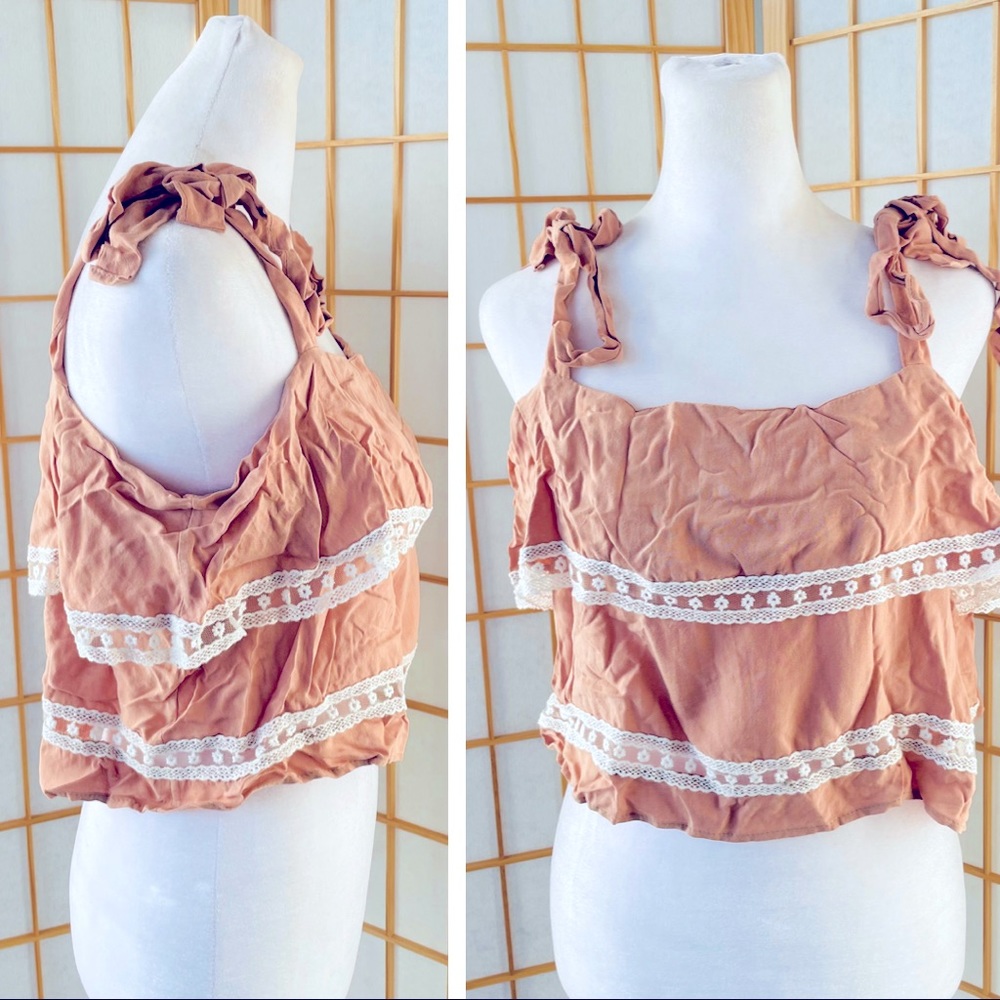 💞 2-PACK Lace Tie-sleeve Crop